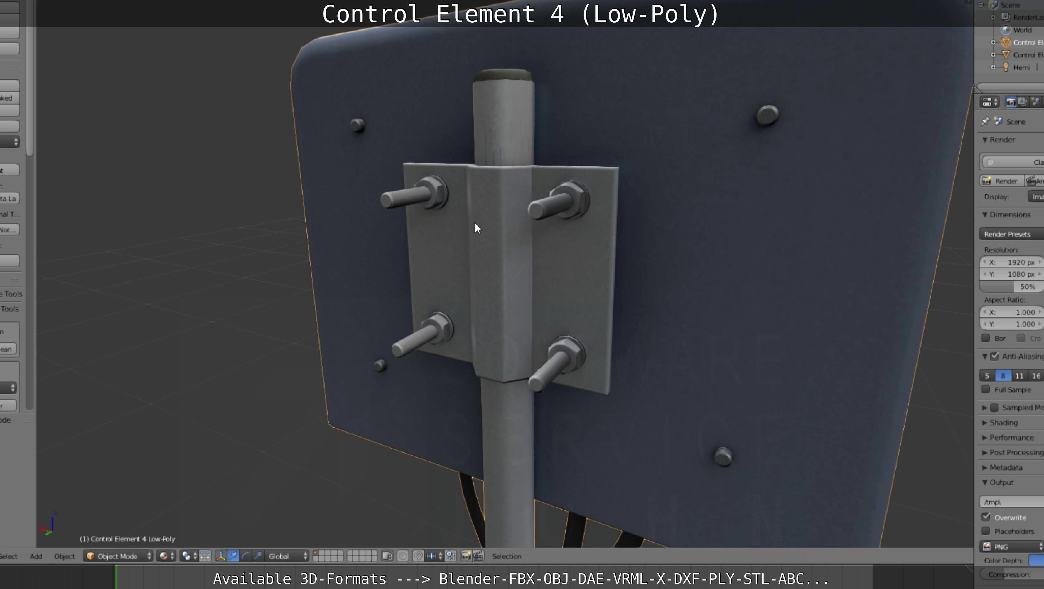 Control Element 4 Low-Poly Version Low-poly 3D model_135