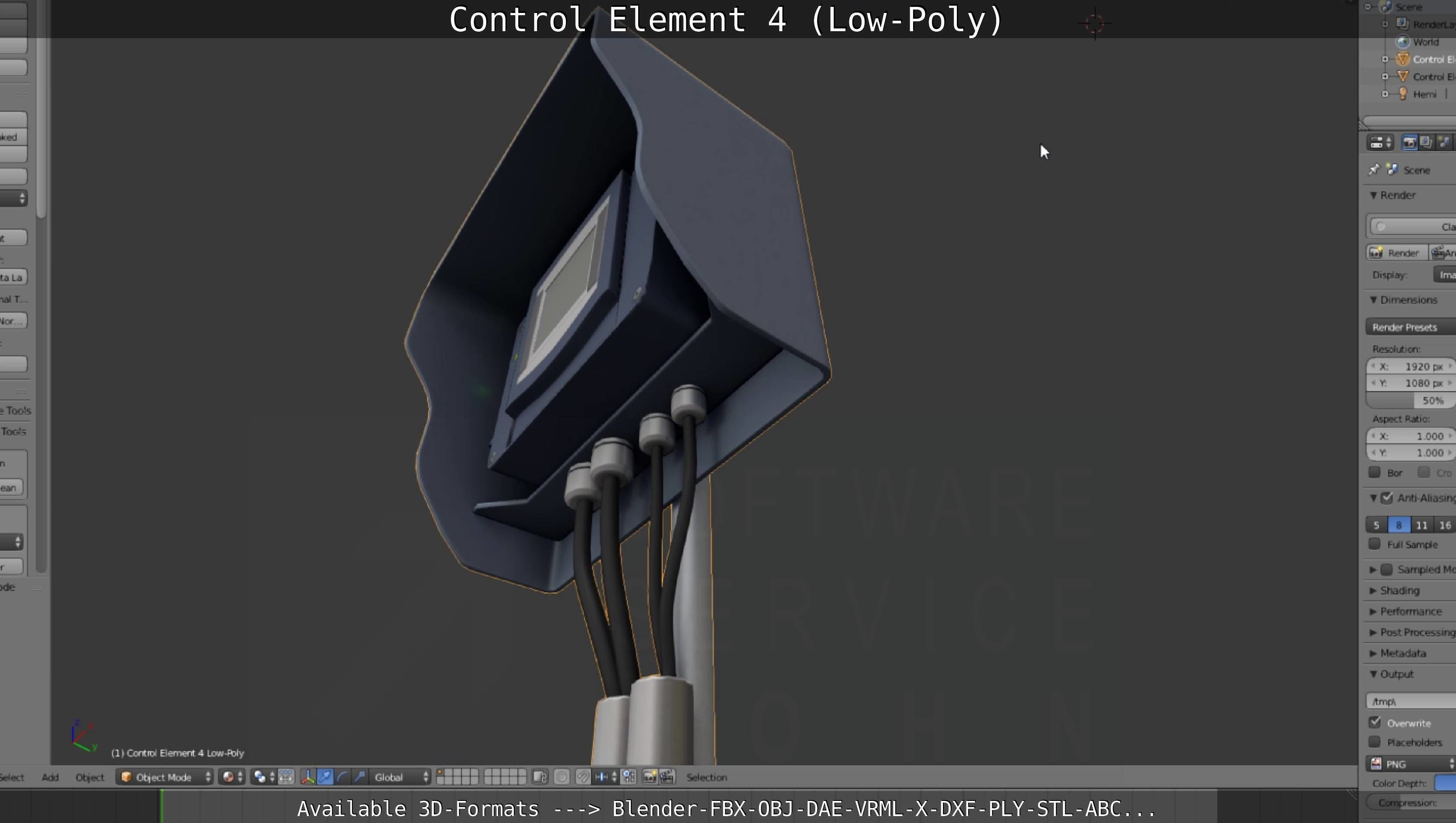 Control Element 4 Low-Poly Version Low-poly 3D model_144