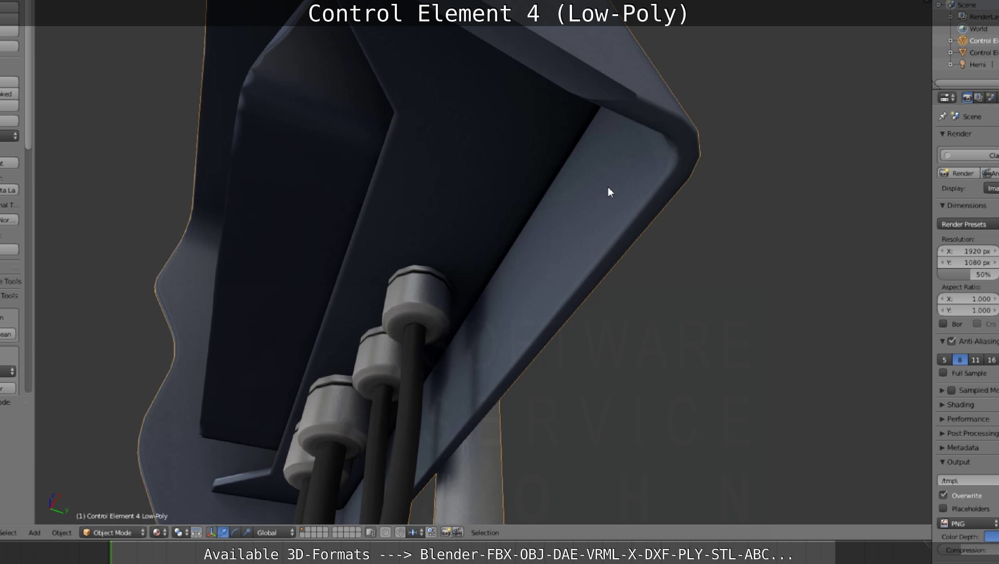 Control Element 4 Low-Poly Version Low-poly 3D model_145