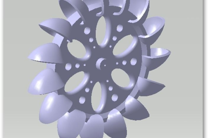 Pelton wheel for a little project  Low-poly 3D model_0