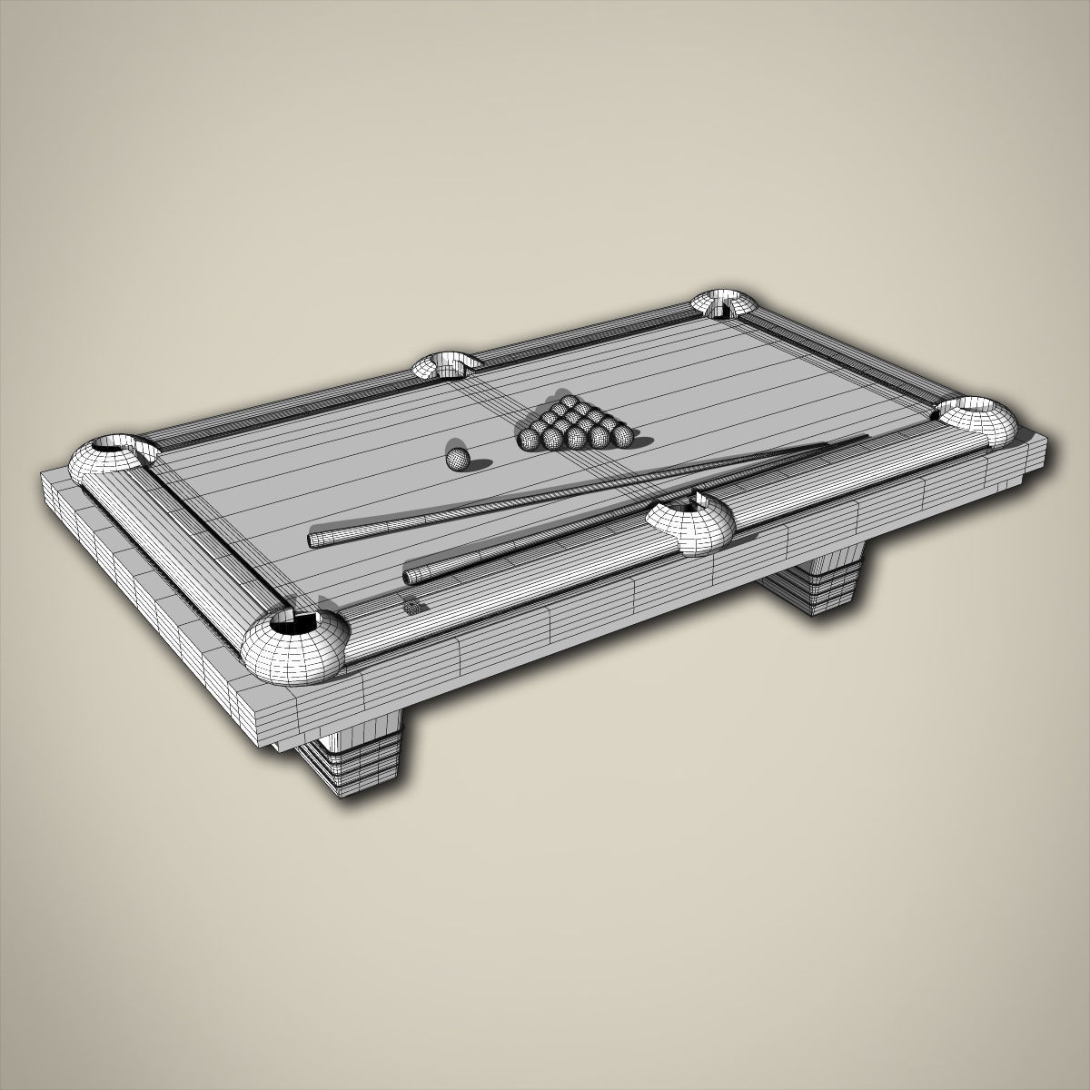 Billiard table 3D model_8