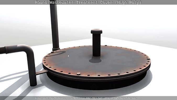 Round Wastewater Treatment Cover High-Poly Version 3D model