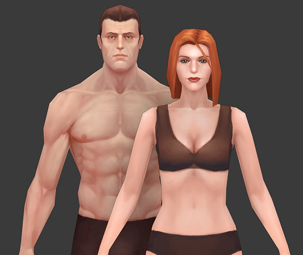 Low poly base meshes Low-poly 3D model