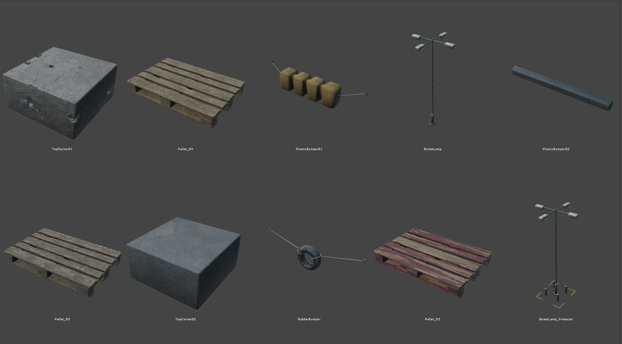 Module Based Harbor Creator Low-poly 3D model_31