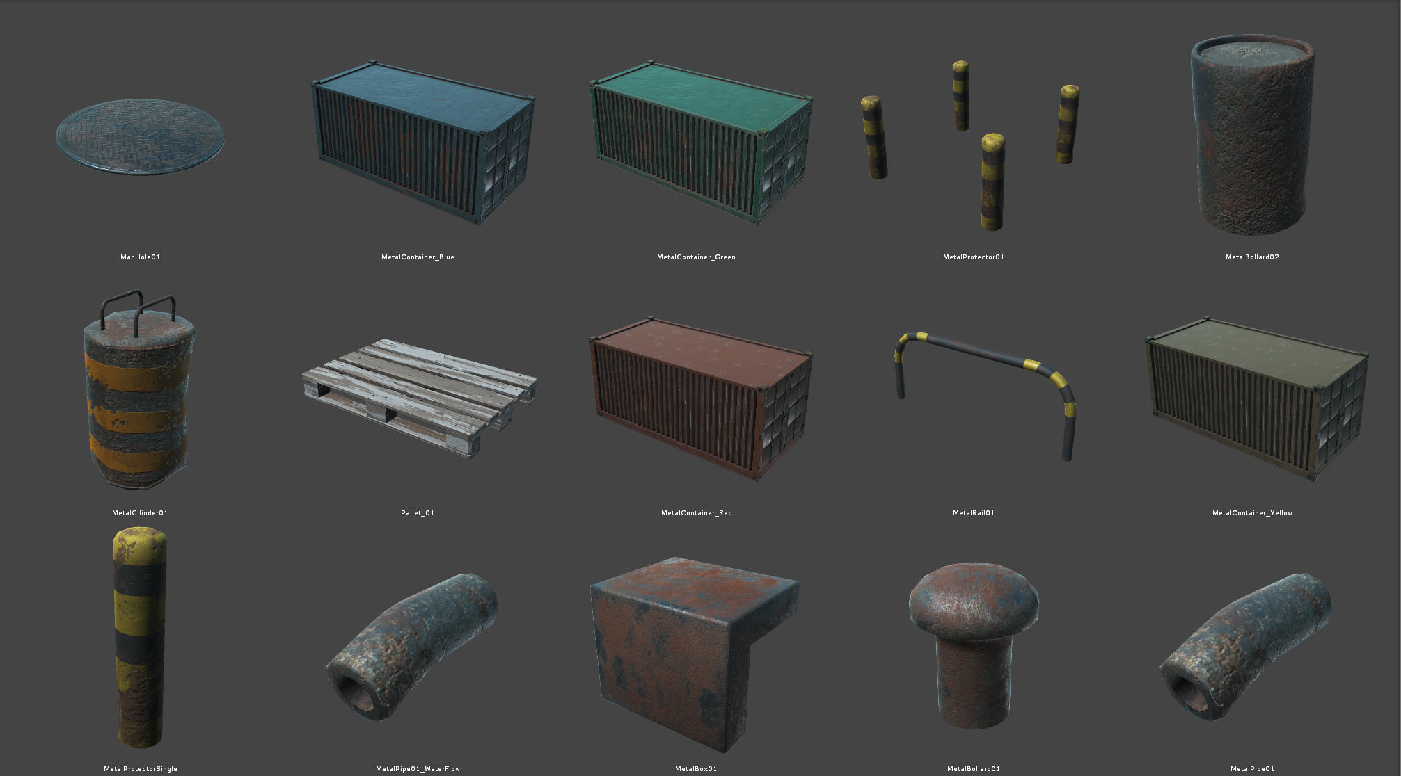 Module Based Harbor Creator Low-poly 3D model_30