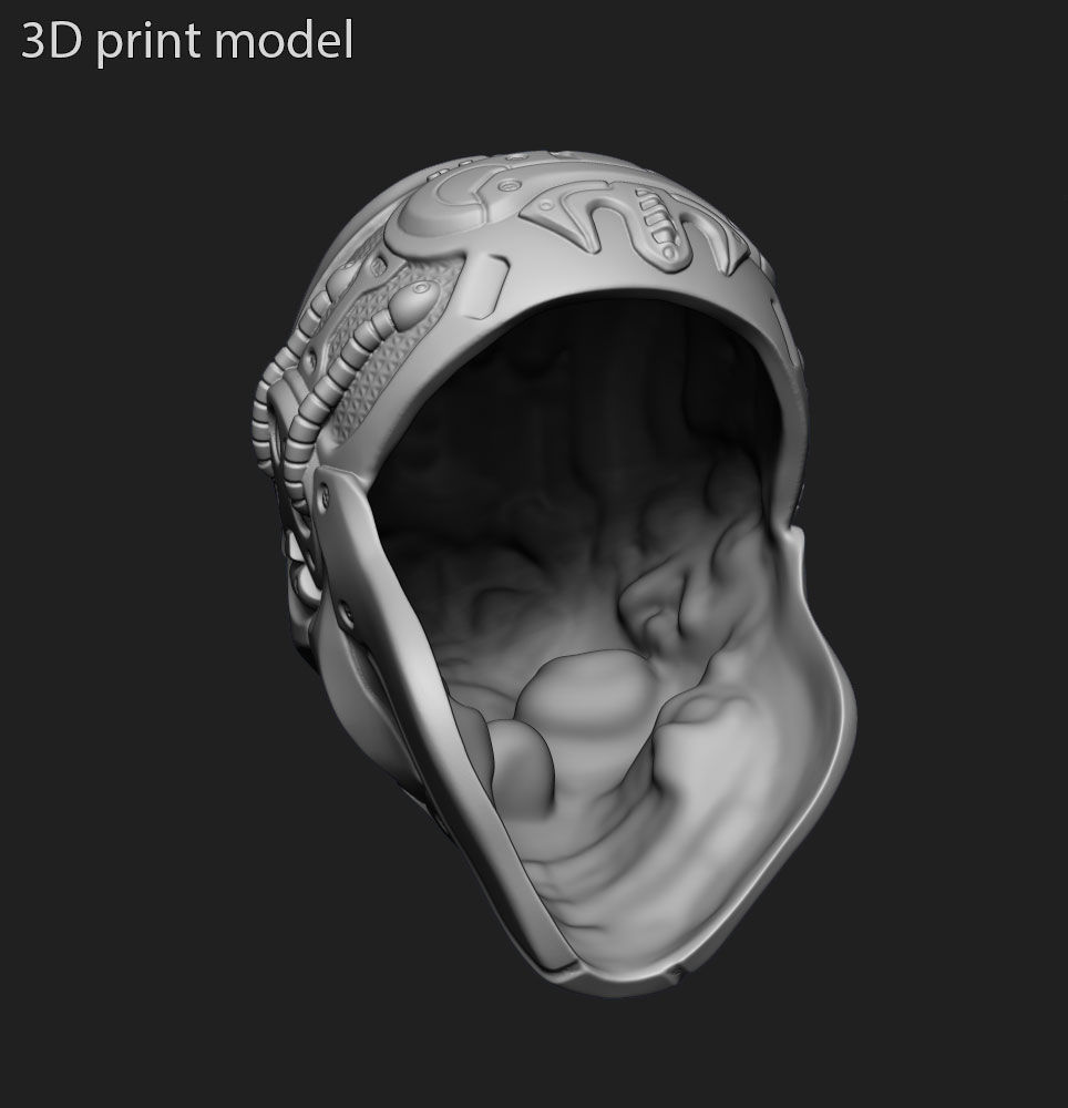 Skull pendant jewelry Robotic for bikers vol13 3D print model_5