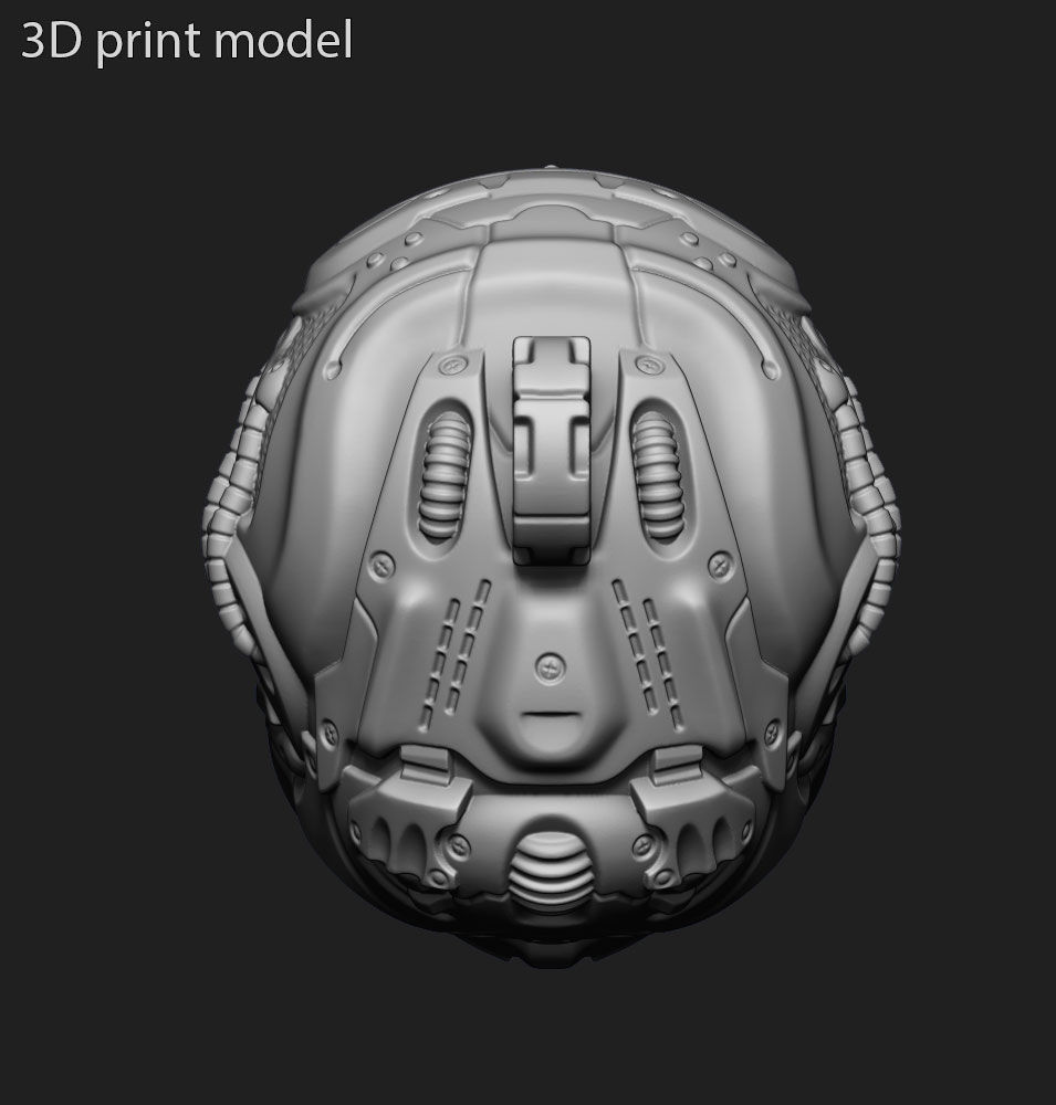 Skull pendant jewelry Robotic for bikers vol13 3D print model_6