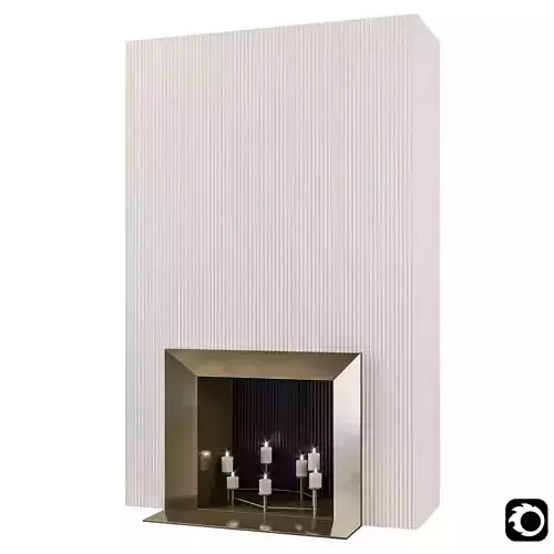 Retro fireplace with candles 