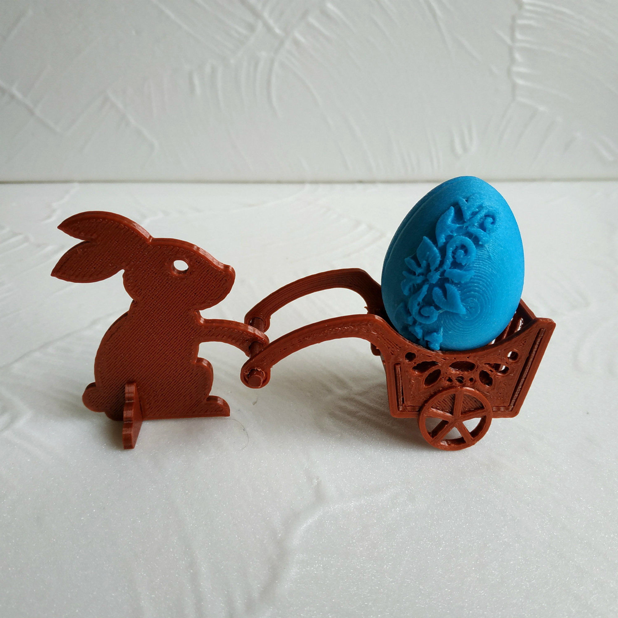 Easter bunny with a handcart 3D print model_2