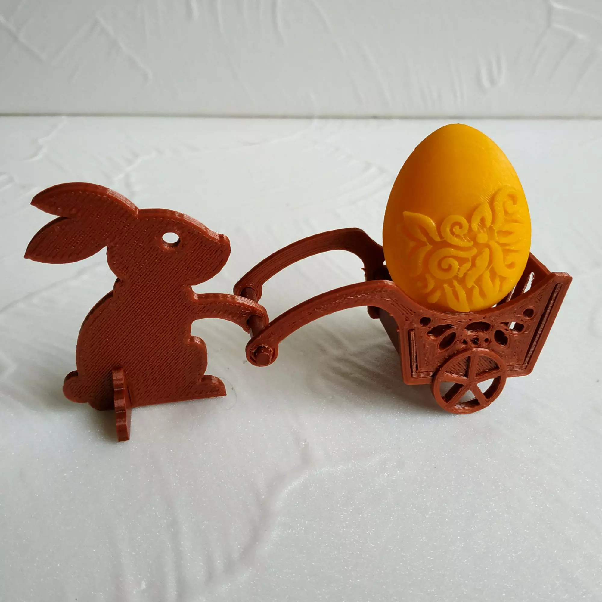 Easter bunny with a handcart 3D print model_0