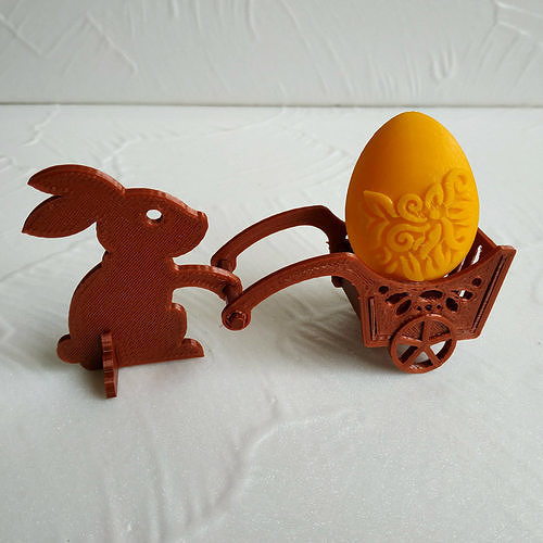 Easter bunny with a handcart 3D print model