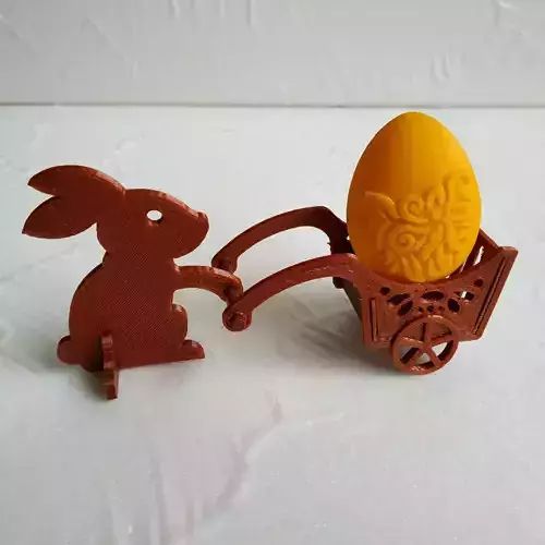 Easter bunny with a handcart 3D print model