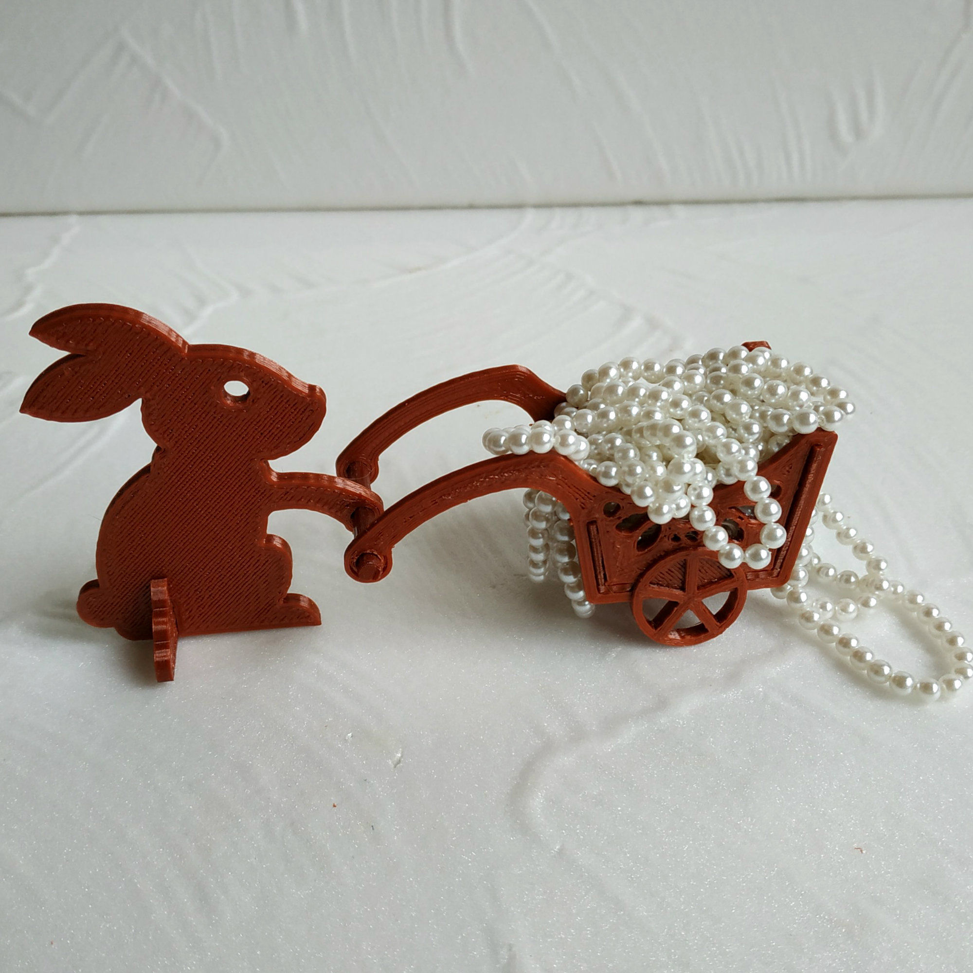 Easter bunny with a handcart 3D print model_3