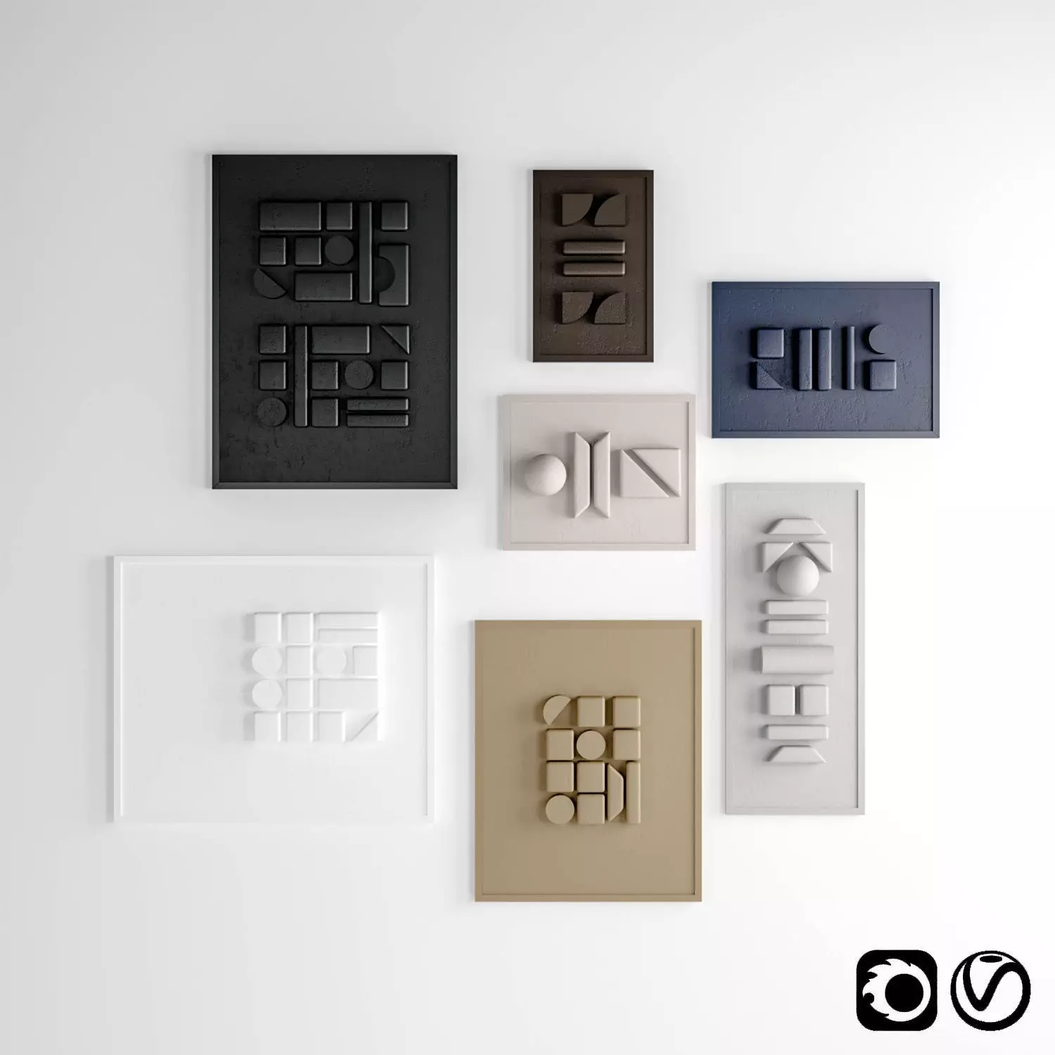 Gypsum geometric frame  3D model_0