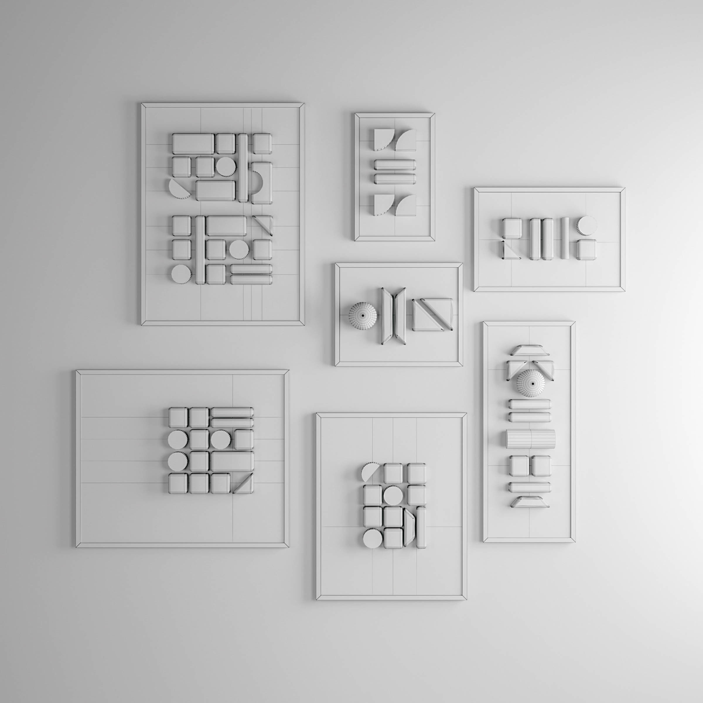 Gypsum geometric frame  3D model_1