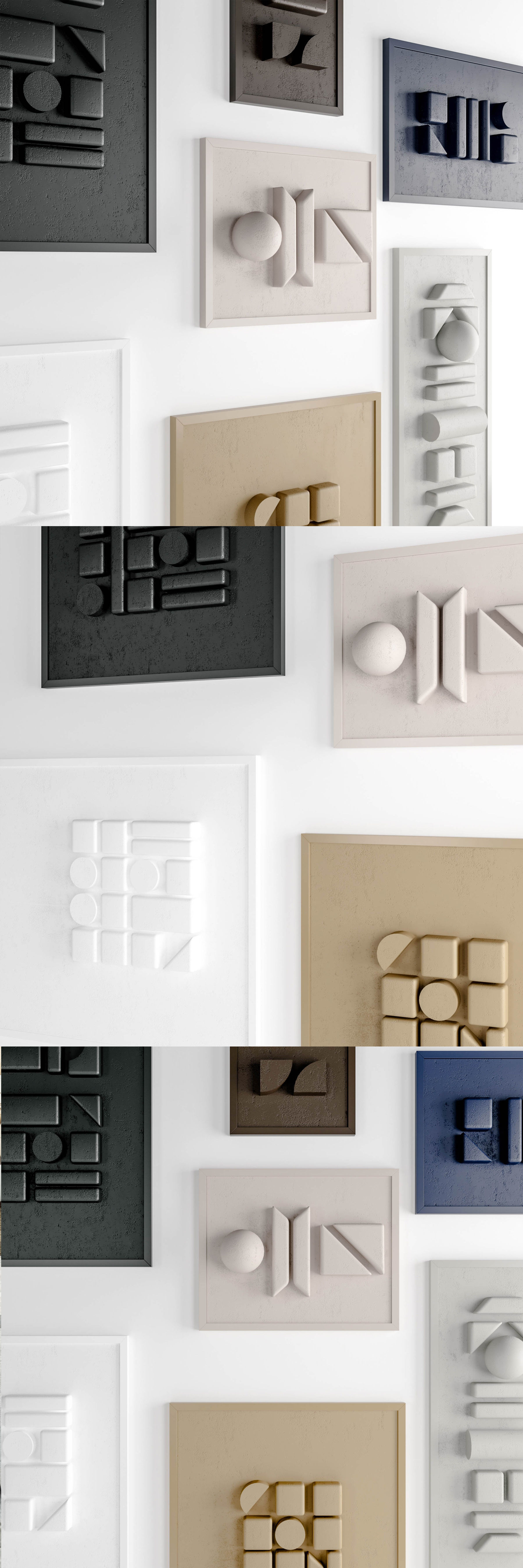 Gypsum geometric frame  3D model_2