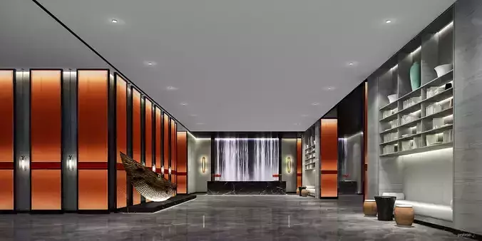 hotel lobby 3D model