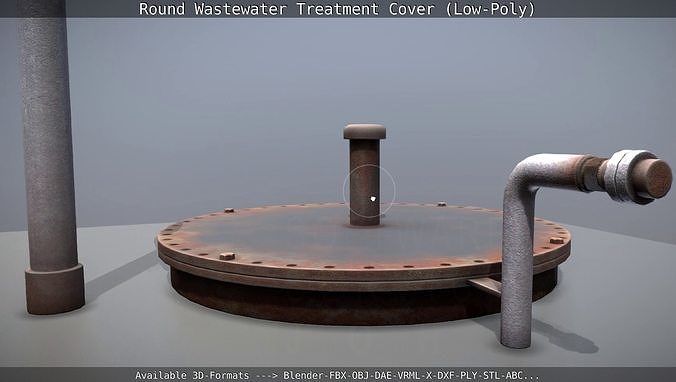 Round Wastewater Treatment Cover Low-Poly Version  Low-poly 3D model