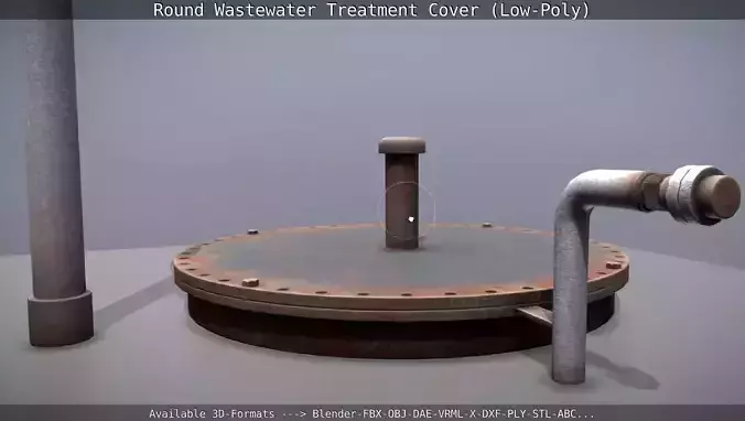 Round Wastewater Treatment Cover Low-Poly Version Low-poly 3D model