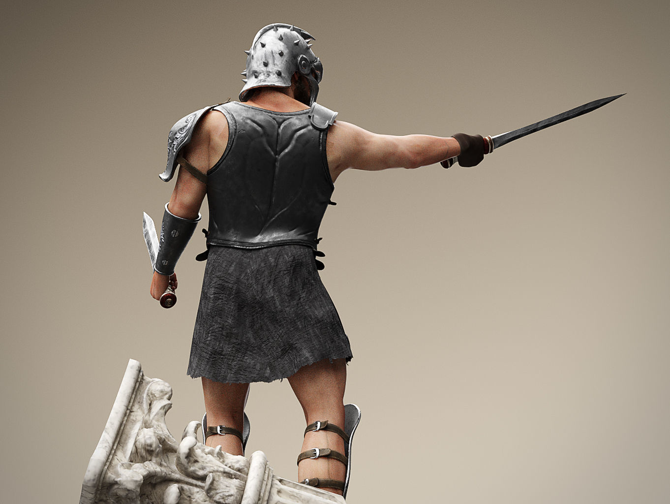 Roman Gladiator Warrior Low-poly 3D model_8
