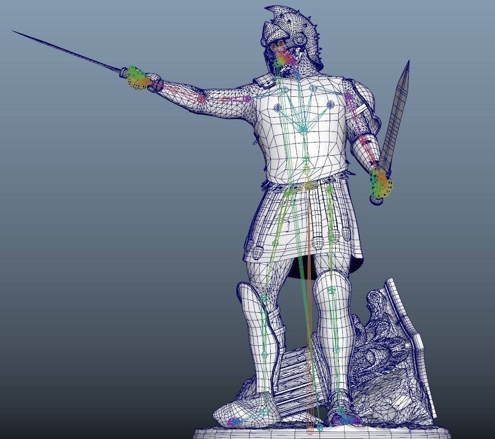 Roman Gladiator Warrior Low-poly 3D model_12