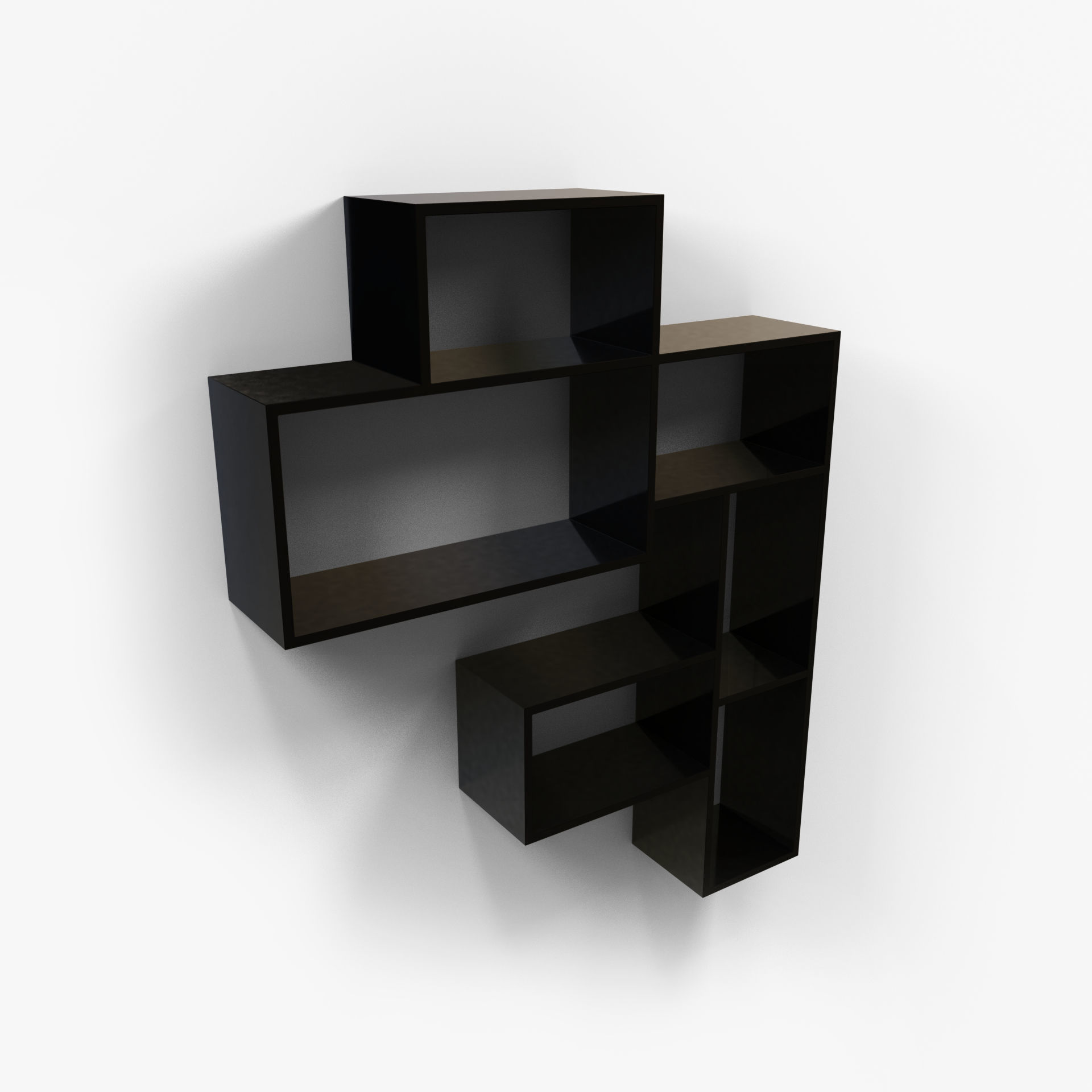 Designer Furniture Wall Shelf Low-poly 3D model_2