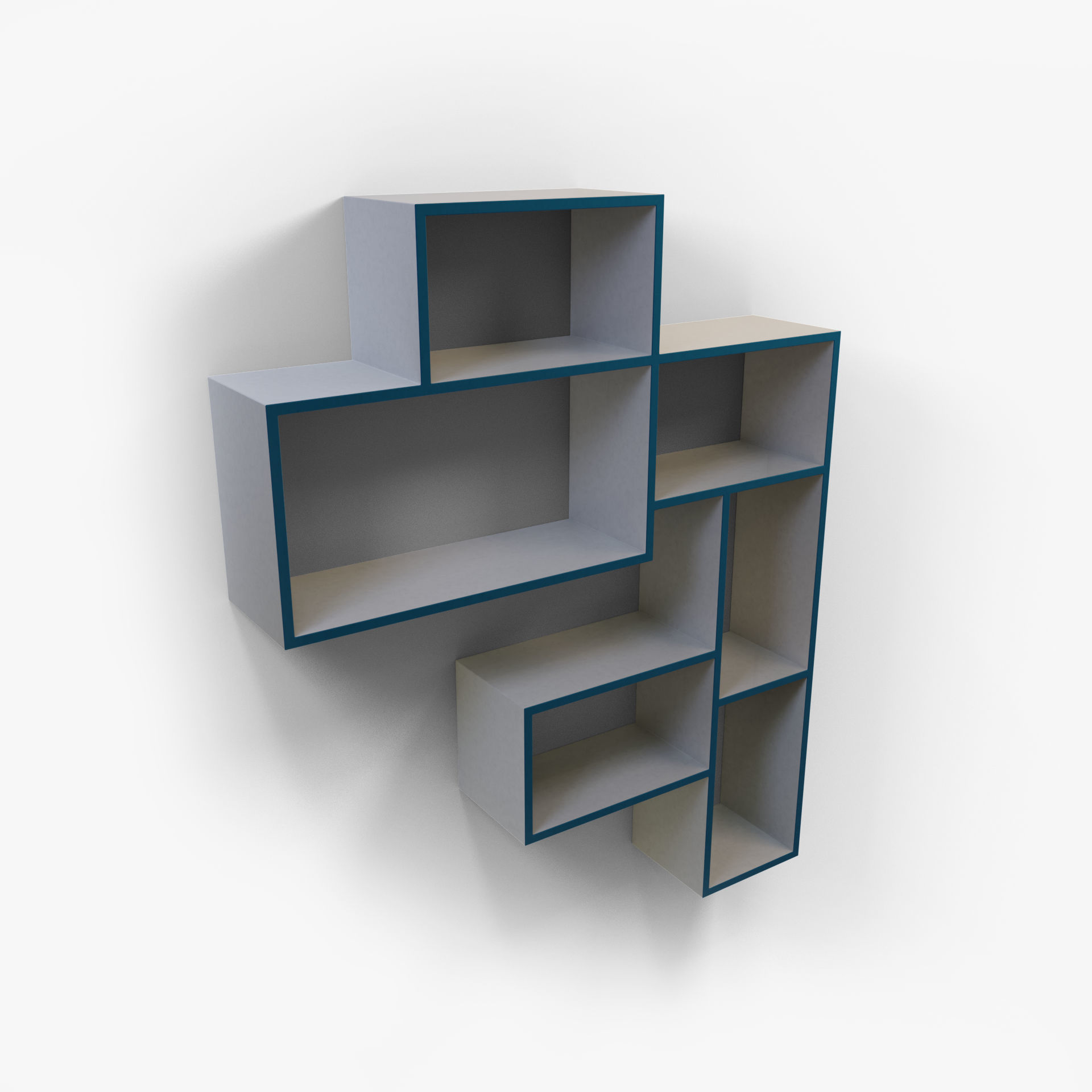 Designer Furniture Wall Shelf Low-poly 3D model_4