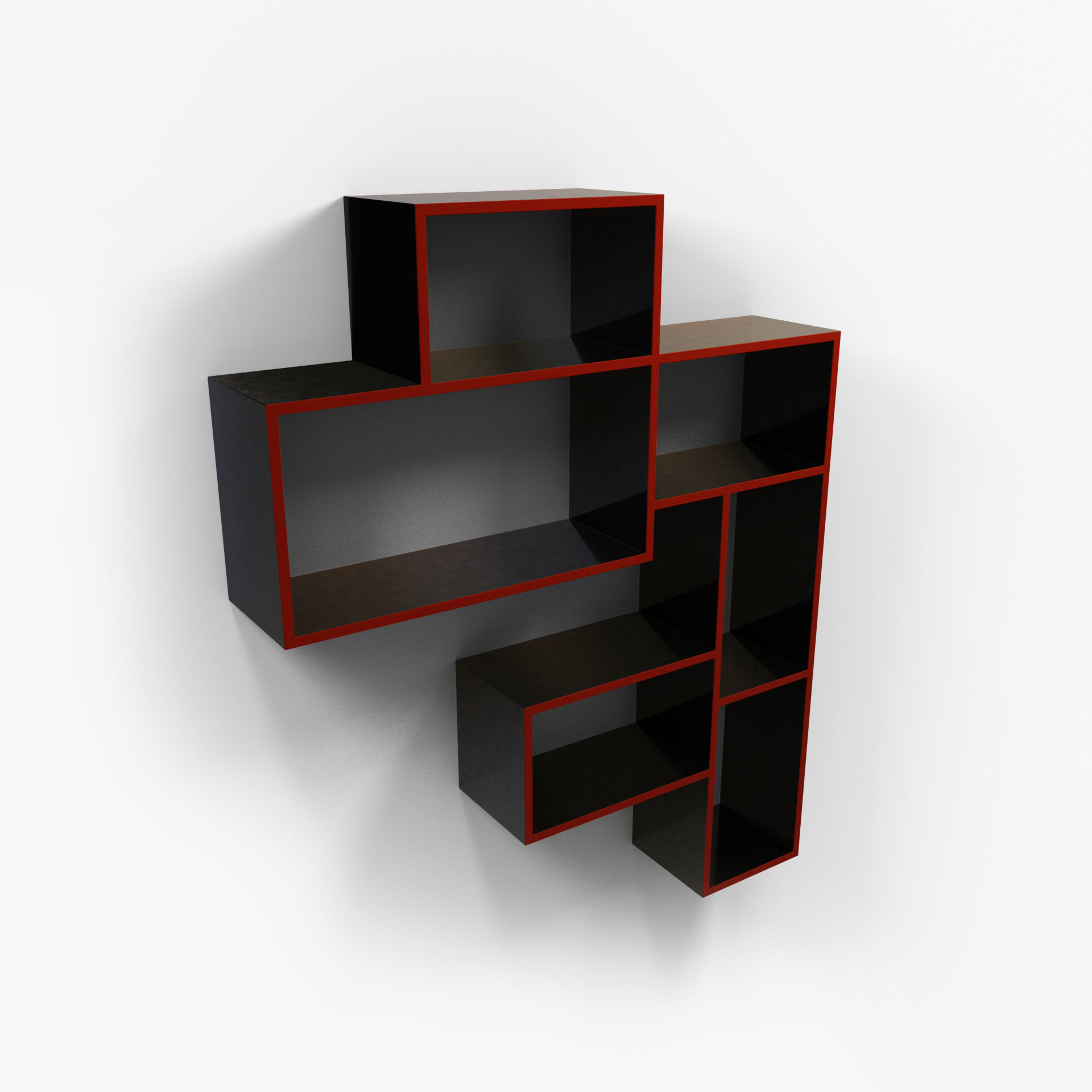 Designer Furniture Wall Shelf Low-poly 3D model_3