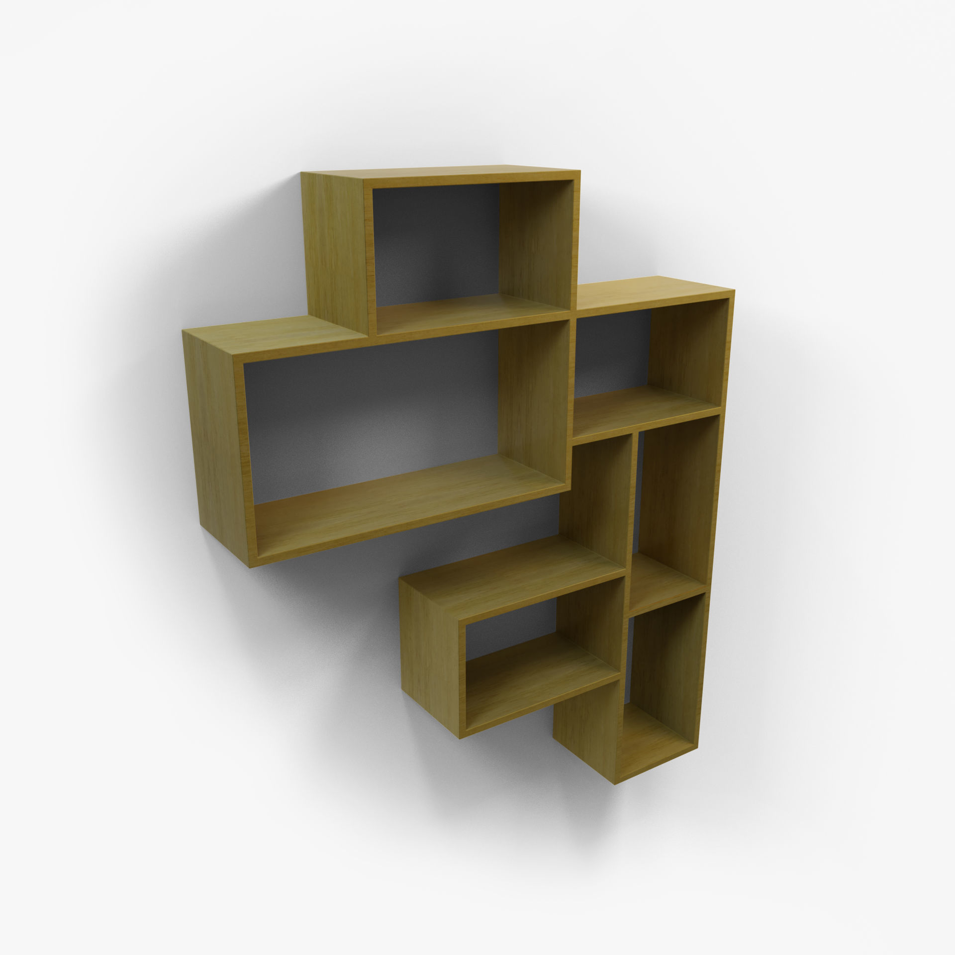 Designer Furniture Wall Shelf Low-poly 3D model_5