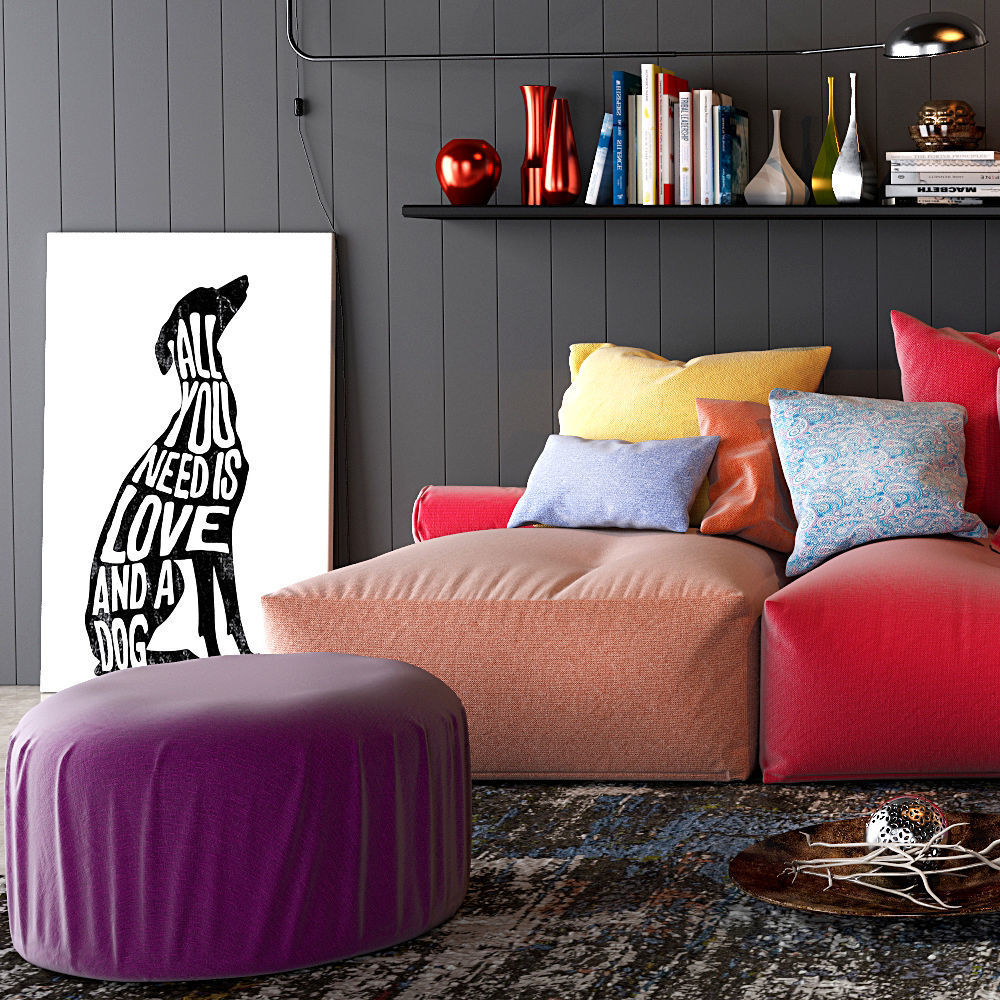 Twils soft poufs set 3D model_4