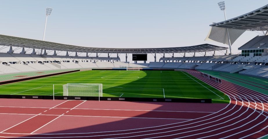 Stade Sebastien Charlety - Paris 3D model_1