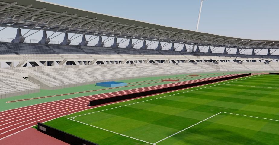Stade Sebastien Charlety - Paris 3D model_4
