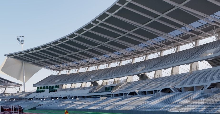 Stade Sebastien Charlety - Paris 3D model_5