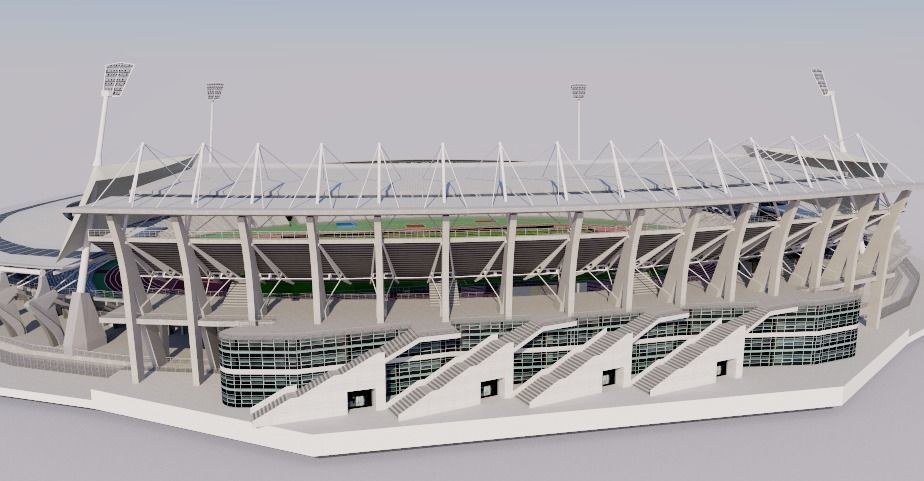 Stade Sebastien Charlety - Paris 3D model_7