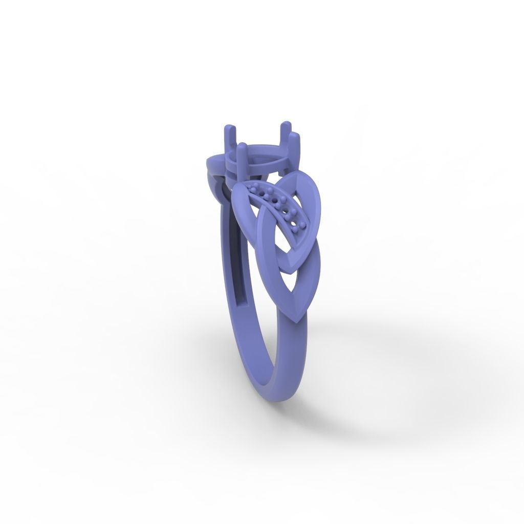 Design Women ring with gems and diamonds 3dm stl 3D print model 3D print model_26