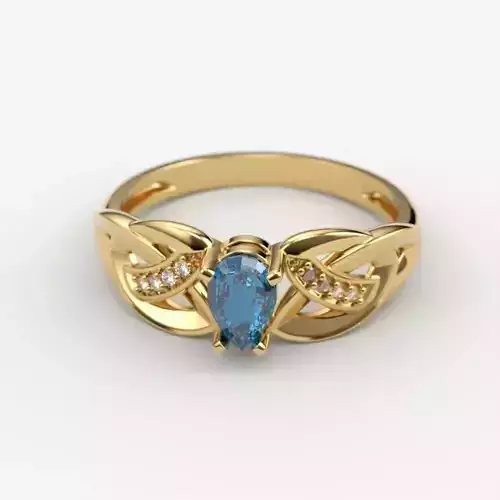 Design Women ring with gems and diamonds 3dm stl 3D print model 3D print model