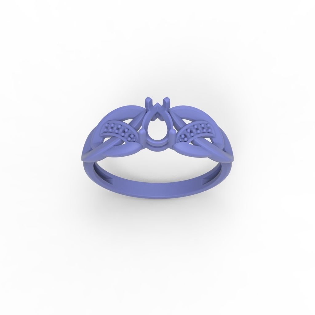 Design Women ring with gems and diamonds 3dm stl 3D print model 3D print model_21