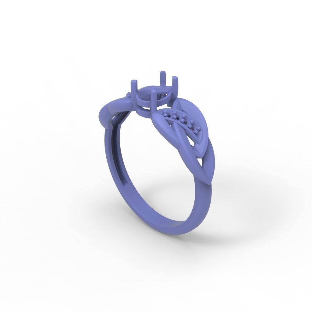 Design Women ring with gems and diamonds 3dm stl 3D print model 3D print model_22