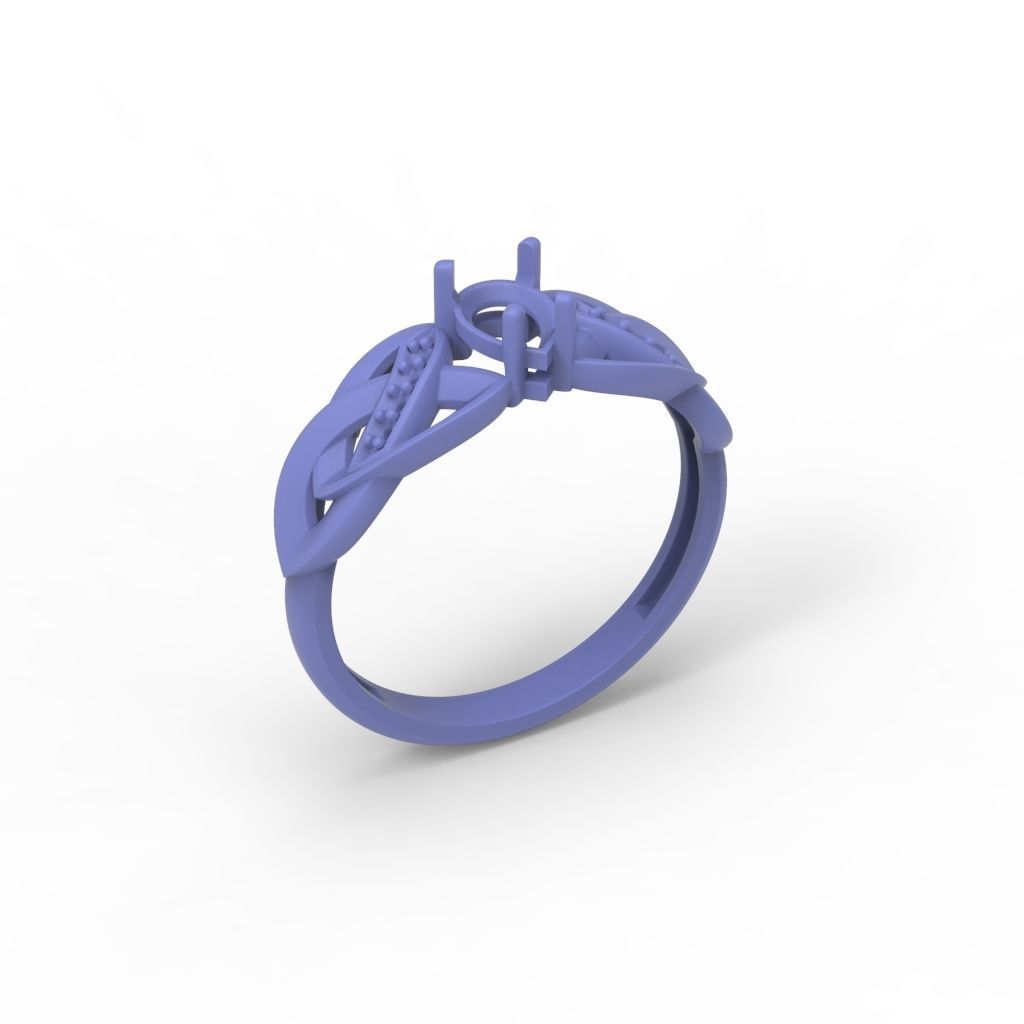 Design Women ring with gems and diamonds 3dm stl 3D print model 3D print model_27