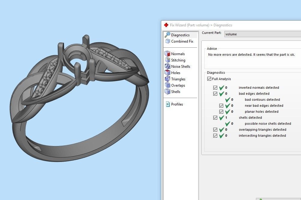 Design Women ring with gems and diamonds 3dm stl 3D print model 3D print model_32