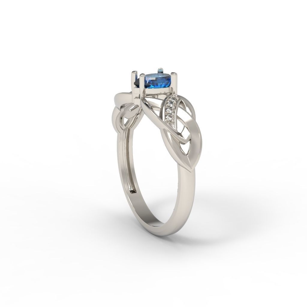 Design Women ring with gems and diamonds 3dm stl 3D print model 3D print model_19