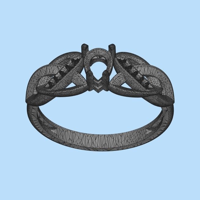 Design Women ring with gems and diamonds 3dm stl 3D print model 3D print model_34