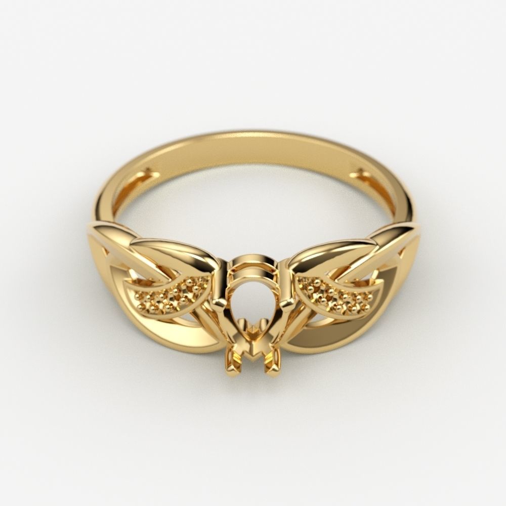 Design Women ring with gems and diamonds 3dm stl 3D print model 3D print model_11