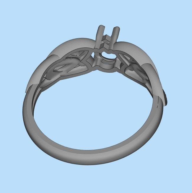Design Women ring with gems and diamonds 3dm stl 3D print model 3D print model_38