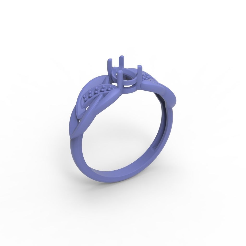 Design Women ring with gems and diamonds 3dm stl 3D print model 3D print model_23