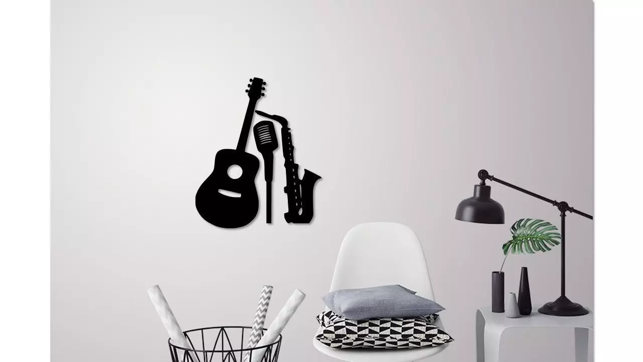 Music instruments wall decoration 3D print model