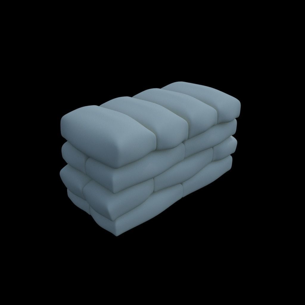 Sandbags Trench 3D print model_3
