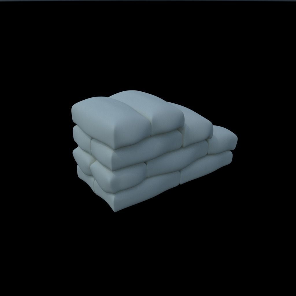 Sandbags Trench 3D print model_8