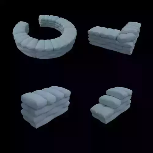 Sandbags Trench 3D print model