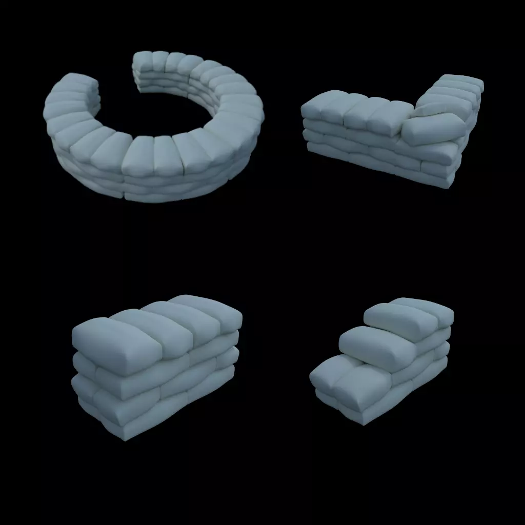 Sandbags Trench 3D print model_0